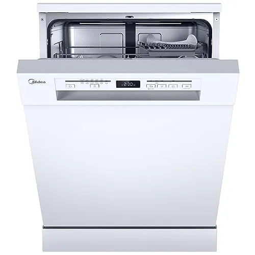 Midea SF 5.60NW14C Geschirrspüler 60cm - Geschirrspüler mit 14 MGD und Hygienepflege+, ideal für sicheres Spülen. Mit WIFI-Steuerung, 7 Programmen und automatischer Türöffnung für effiziente Trocknung.