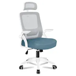 ALFORDSON Ergonomischer Büro-Schreibtischstuhl mit Kopfstütze, Weiß - Der ALFORDSON Bürostuhl bietet optimalen Komfort mit atmungsaktivem Netzstoff und einer dynamischen Lordosenstütze. Ideal für lange Arbeitsstunden im Home-Office und vielseitig einstellbar für Ihre Bedürfnisse.