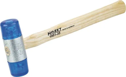 HAZET Kunststoff-Schonhammer 1951-27 I 265 mm, Hammer-Kopf-mm 27 mm - schlagfestes Cellulose-Acetat, nahezu rückschlagfrei, robuster Stil aus Esche