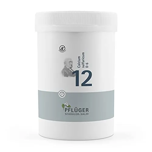 Biochemie Pflüger Nr. 12 Calcium Sulfuricum D 6 - 4000 ST - Arzneimittel zur Unterstützung des biochemischen Gleichgewichts, ideal für die langfristige Anwendung mit 4000 Tabletten für eine nachhaltige Versorgung.