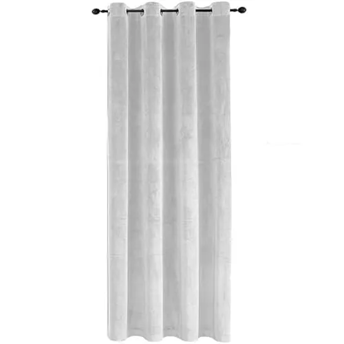 TiborTex Verdunkelungsvorhang Samt weich 140x145 cm Weiß Ösen Vorhang Blickdicht abdunkelnd Gardine Ösenaufhängung