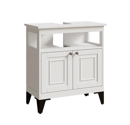 Vicco Waschbeckenunterschrank Vanity, 60 x 65 cm, Weiß - Unterschrank fürs Bad mit stilvollem Design, ideal für optimalen Stauraum und Pflegeleichtigkeit - perfekt unter jedem Waschtisch.