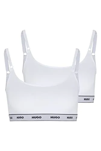 HUGO Damen Twin Stripe Bralette, White100, XL EU
