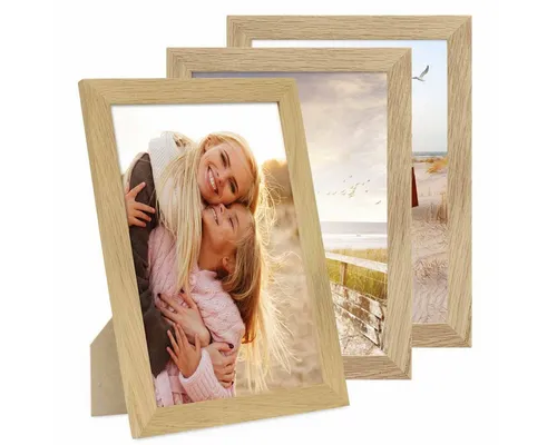 PHOTOLINI Bilderrahmen 3er Set breite Rahmen, extra Zubehör, (3er Set), im modernen Stil für Ihre stilvolle Wanddekoration