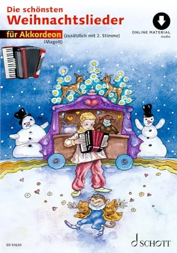 Die schönsten Weihnachtslieder: sehr leicht bearbeitet. 1-2 Akkordeons.