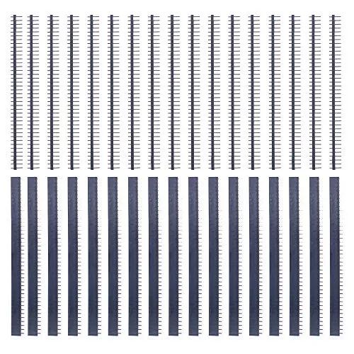 ANGEEK 40 Stücke 2.54mm 40 Pin Header männlicher und weiblicher PCB stiftleisten Lochrasterplatine für Arduino Raspberry Pi Shield