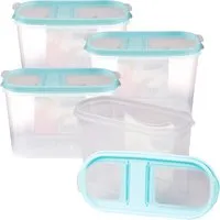 Bestlivings Frischhaltebox Schüttdose 1,4 Liter 4er Pack Türkis
