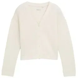 TOM TAILOR Strickjacke mit V-Ausschnitt und Knopfleiste - Stylische Cardigan mit V-Ausschnitt, hüftlangem Schnitt und elastischen Strickbündchen für optimalen Tragekomfort. Perfekt für lässige oder schicke Outfits!