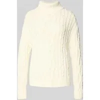 s.Oliver RED LABEL Regular Fit Rollkragenpullover aus Baumwoll-Mix in Offwhite, Größe 42