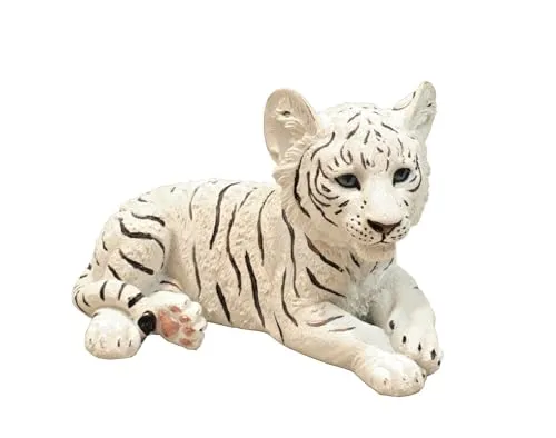 Klp Tiger weiß Baby Kind Katze Tigerfigur Skulptur Deko Afrika Figur Statue Löwe