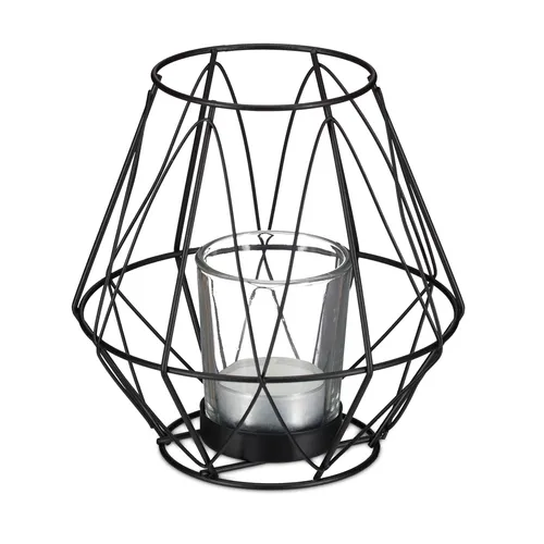 Teelichthalter Metall Votivglas Kerzenhalter geometrisch Kerzenständer Windlicht