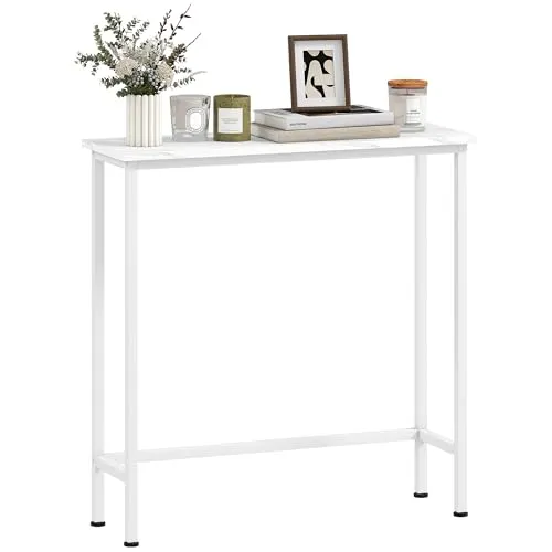 Konsolentisch Flurtisch mit verstellbaren Fußpads in weiß von HOMCOM