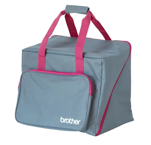 Brother Overlocktasche Grau-pink - Nähmaschinen: Robuste und passgenaue Tasche für Brother Overlockmaschinen, ideal für kreative Projekte und den sicheren Transport.