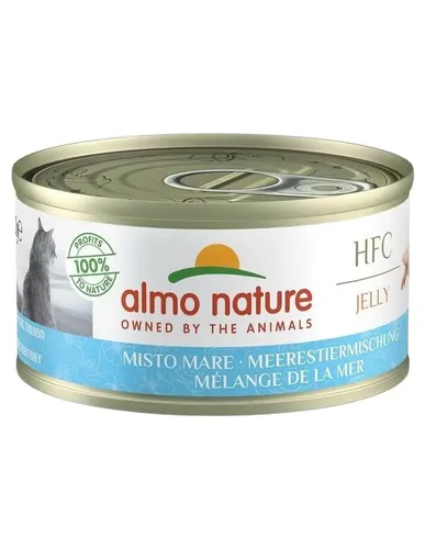 almo nature HFC Jelly Katzenfutter nass - Meerestieremischung 24er Pack (24 x 70g), 100% natürliche Inhaltsstoffe und ohne Zusatzstoffe für gesunde Katzenernährung