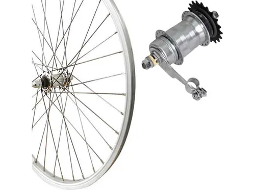 Zoll Fahrrad Laufrad Alu Hinterrad Rücktritt silber 28