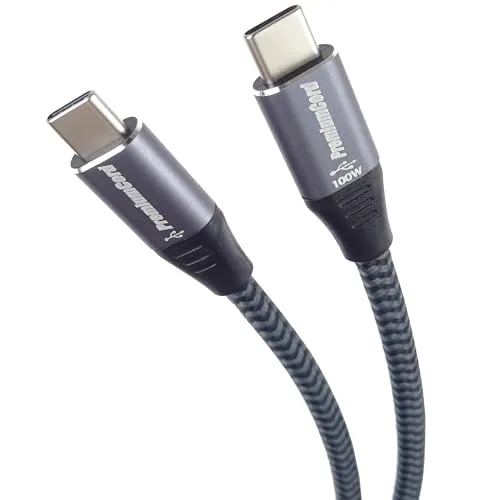PremiumCord USB-C Verbindungskabel, Ladenkabel bis zu 5A, Leistung 100W, PD 3.0 / QC 4.0, Datenkabel bis zu 480 Mbit/s, USB 2.0 Typ C Stecker, Dreifache Abschirmung, Farbe schwarz, Länge 2m