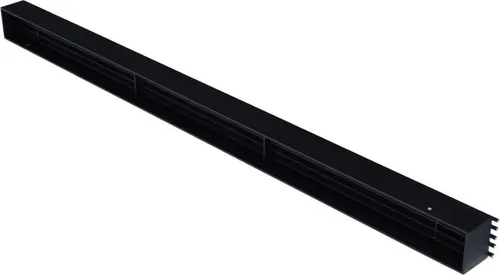 Luftgitter Open Air 10-SubSteel Small, 1000 x 60 mm, schwarz mit Edelstahlfront - Hochwertige Luftleiste für Kamine, sorgt für optimalen Luftaustausch und gleichmäßige Wärmeverteilung. Robuste Bauweise aus Stahlblech mit elegantem Design.