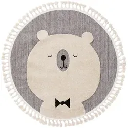 Lytte Kinderteppich Momo Grau ø 120 cm - Niedlicher Teppich für das Kinderzimmer - Der MOMO Kinderteppich begeistert mit tierischen Motiven und pflegeleichten Materialien. Strapazierfähig und schadstoffgeprüft schafft er einen sicheren Spielbereich für die Kleinsten.