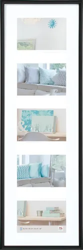 Galerierahmen 5x 10x15 cm New Lifestyle schwarz - Moderner Galerierahmen für 5 Fotos, inklusive Passepartout, ideal für die stilvolle Präsentation von Erinnerungen in jedem Raum.