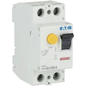 EATON PXF 40 63 /4/003 A Leitungsschutz 40A - Fehlerstromschutz (RCD) mit maximaler Stromstärke von 40 A, ideal für sichere Elektroverdrahtung und zuverlässigen Schutz vor elektrischen Fehlern.