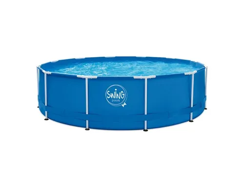 Frame Pool 366 x 91 cm blau mit Skimmer – Ideales Aufstellbecken