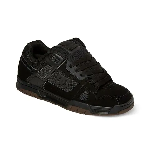 DC Shoes Stag Halbschuhe Schwarz EU 44 1/2 - Hochwertige Herren Halbschuhe aus Leder und Wildleder, inspiriert von DCs legendären Designs der 2000er. Strapazierfähige Cupsole und atmungsaktives Obermaterial für optimalen Komfort.