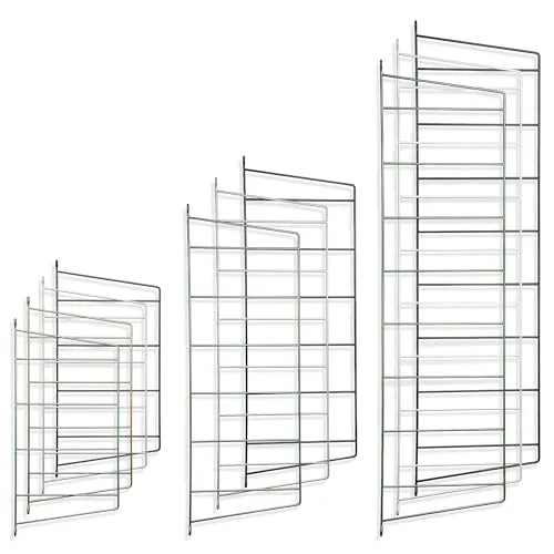 Natural Goods Berlin 2X Regalhalterung TEGEL - Wandregal aus Metall (4 Ebenen - 250mm, Grün) Wand Regalträger für Hängeregale (Wandleiter) in Wohnzimmer, Küche, Bad und Abstellkammer