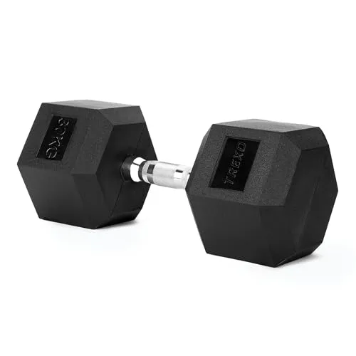 XTREXO Hexagon Hanteln 30 kg Hex Kurzhanteln mit Durable Gummierte Gusseisen für Krafttraining mit Ergonomischen Verchromte Griff Gewichte Training Zuhause Hantel für Männer un Frauen