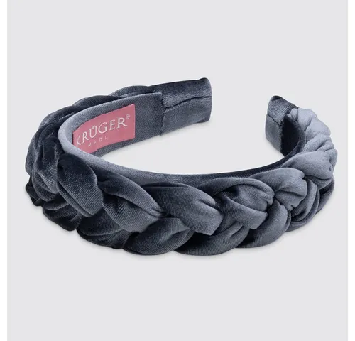 Krüger geflochtener Samt-Haarreif in Blau - Eleganter geflochtener Haarreif aus 100% Polyester, ideal für stilvolle Looks. Perfekt für jeden Anlass und angenehm zu tragen.