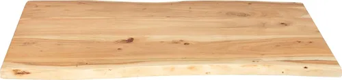 Tischplatte 80x40 cm Louisa, Holzplatte Akazienholz massiv + naturfarben + lackiert, Baumkanten-Platte für Heimwerker, Arbeitsplatten, Tische & Fensterbretter