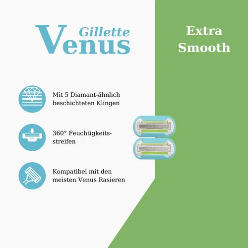 Gillette Venus Extra Smooth Rasierklingen - 2,3,4,5,6,8 Stk. mit/ohne OVP