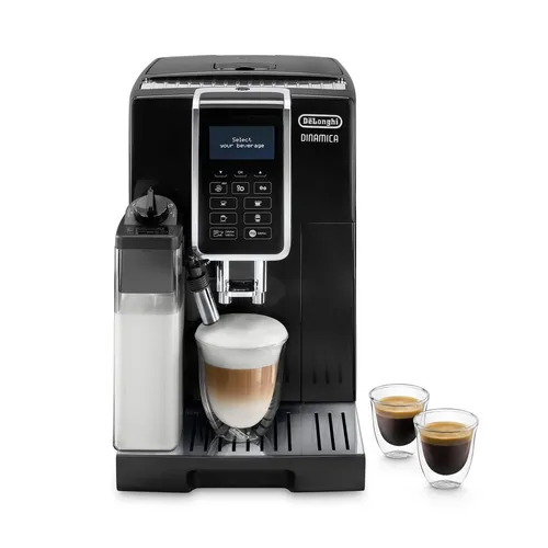 DeLonghi ECAM 356.57 B Dinamica - Kaffeevollautomat mit Milchtank in Schwarz, für perfekten Kaffeegenuss auf Knopfdruck