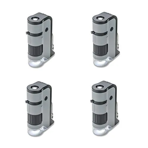 Produktbild Carson MicroFlip 100x-250x Taschenmikroskop mit Smartphone-Adapter für Fotos und Videos - 4er Set (MP-250MU)