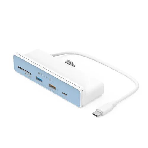 Targus HYPER HD34A8 - 6-Port USB-C Multiport Hub (USB 3.2 Gen 2) in Weiß, langlebig und vielseitig für effizientes Arbeiten