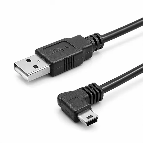 J26 USB 2.0 Kabel USB A Stecker auf Mini USB 5 Pin Stecker links abgewinkelt