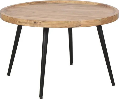 Livetastic Couchtisch aus Akazie - Vollmassiver runder Couchtisch aus Akazie mit FSC Mix Zertifizierung, ideal für ein stilvolles Wohnzimmer.