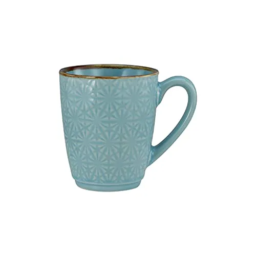 CreaTable Retro Kaffeebecher, Steinzeug, 300 ml, hellblau
