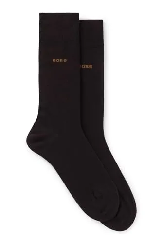 BOSS Herren 2P RS Uni CC Zweierpack mittelhohe Socken aus Baumwoll-Mix Dunkelbraun 39-42