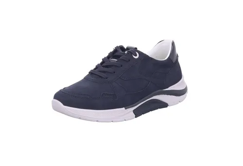 Gabor Rollingsoft Sneaker - Blau - Sneaker mit weichem Geh- und Abrollkomfort, ideal für den Alltag. Das hochwertige Nubukleder und die Gummi-Laufsohle sorgen für optimalen Tragekomfort.