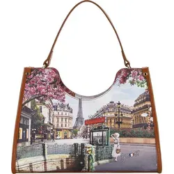 Y Not? Yesbag Shopper Tasche 32.5 cm - Handtaschen aus hochwertigem Polyurethan, langlebig und pflegeleicht, mit mittlerer Riemenlänge und optionalem Umhängeriemen für eleganten Komfort.
