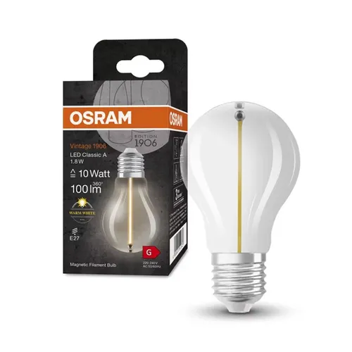 Osram Vintage 1906 LED Filament Magnetic A60 Birne 1,8W = 10W E27 klar warmweiß