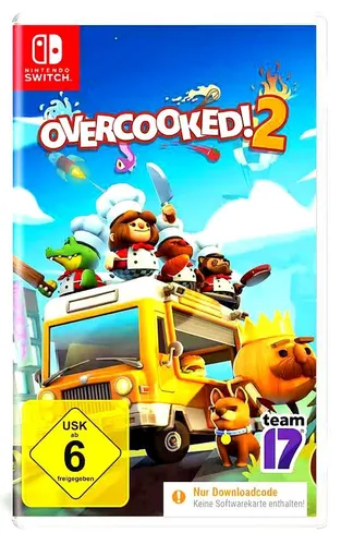 Overcooked! 2 - Nintendo Switch (Lite) Downloadcode - Kochspaß im Multiplayer für Nintendo Switch & Lite! Überwinde chaotische Küchen mit Freunden. Ideal für Partys und Familienspiele.