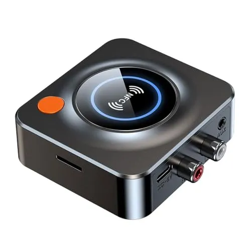 eppfun Bluetooth 5.3 Audio Adapter, Bluetooth Empfänger für Stereoanlage mit 3.5mm AUX Klinke & Cinch, HiFi Receiver für Lautsprecher Verstärker