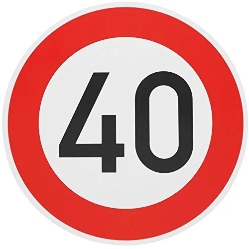 Original Verkehrszeichen 40 KM/H Schild Nr. 274-40 - Sicherheitsschilder - Hochwertiges Verkehrsschild aus Hart-Aluminium mit Reflexfolie, ideal als Geburtstagsgeschenk und erfüllt alle StVO-Vorschriften.