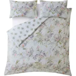 Laura Ashley Bettwäsche Linlithgow Pale Lavender, 230x220 cm - Genießen Sie stilvollen Schlaf mit der Laura Ashley Bettwäsche in sanften Lavendel- und Grüntönen. Hergestellt aus 100% Baumwollsatin, sorgt sie für ein luxuriöses Gefühl und ist ideal für Kingsize-Betten.