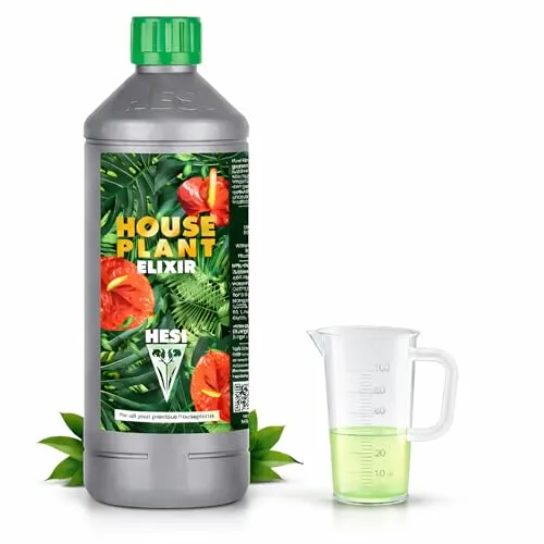 HESI House Plant Elixir Zimmerpflanzen-Dünger mit Messbecher 1L - HESI House Plant Elixir ist ein vielseitiger Flüssigdünger für alle Zimmerpflanzen. Die ausgewogene Nährstoffformel fördert kräftiges Wachstum und lebendige Blattfarbe. Ideal für tropische und empfindliche Pflanzen.
