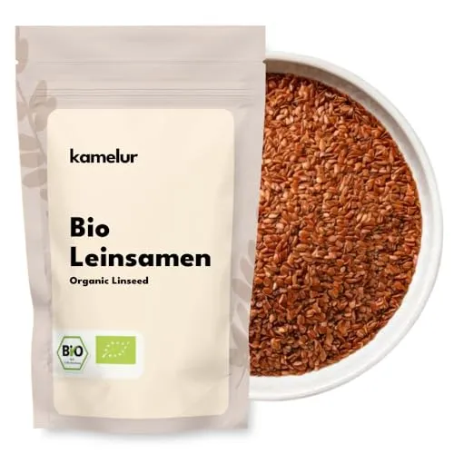 Kamelur Bio Leinsamen Ganz (1kg) - Bio Leinsamen Braun ohne Zusätze