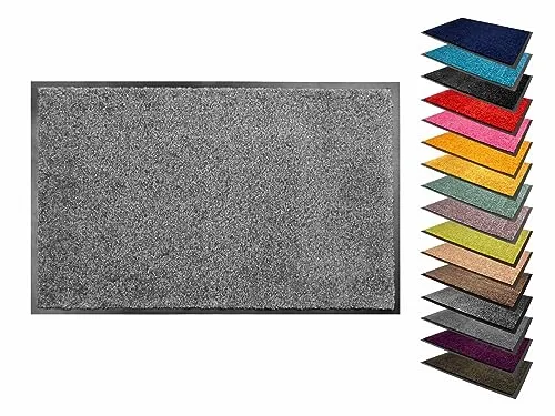 Primaflor Fußmatte - Sydney, Silber, 60x80cm, Verschiedene Größen und Farben, rutschfeste Schmutzfang-Matte, Robuster Tür-Vorlger und Sauberlauf für den Eingang und Flur
