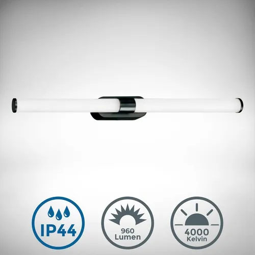 LED Spiegelleuchte Badlampe Bad Wand-Leuchte Strahler schwarz 9W 2-flammig 55cm