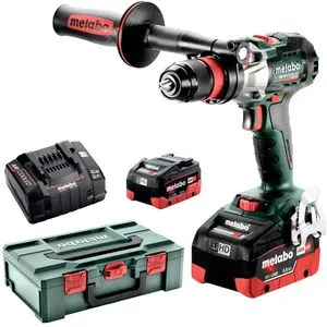 Metabo Akku-Schlagbohrschrauber SB 18 LTX BL Q I - 18V mit 2 Akkus - Bohrmaschinen für schwere Anwendungen, mit bürstenlosem Motor, Quick-System für schnellen Werkzeugwechsel und integrierter LED-Beleuchtung für präzises Arbeiten.